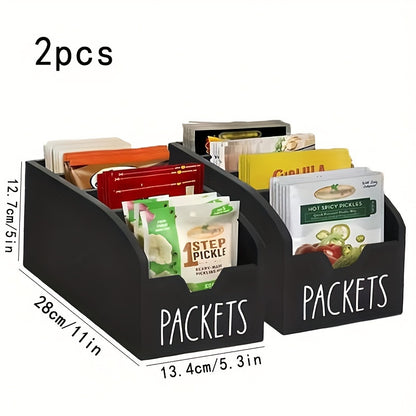 Wooden Two-Piece Seasoning Packet Organizer