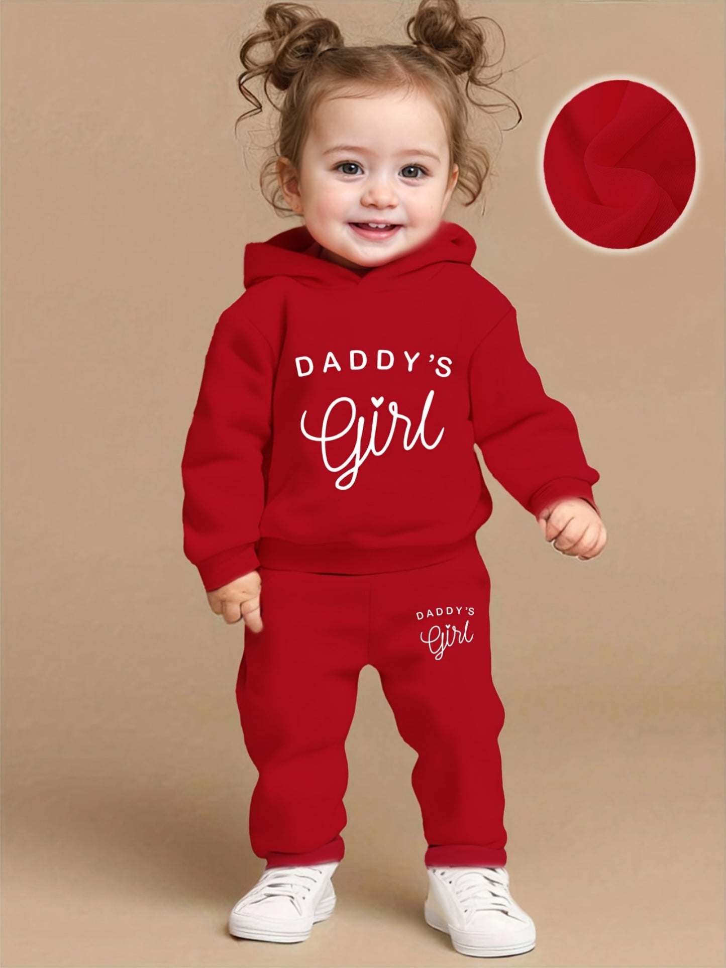 Baby Girl's DADDY'S GIRL Letter Pattern Hoodie & Casual Long Pants