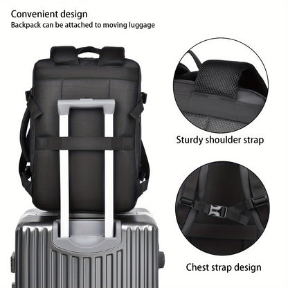 Expandable Travel Backpack with USB Charging Port