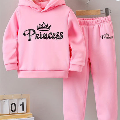 Girls' Autumn Hoodies Paired With Sports Pants