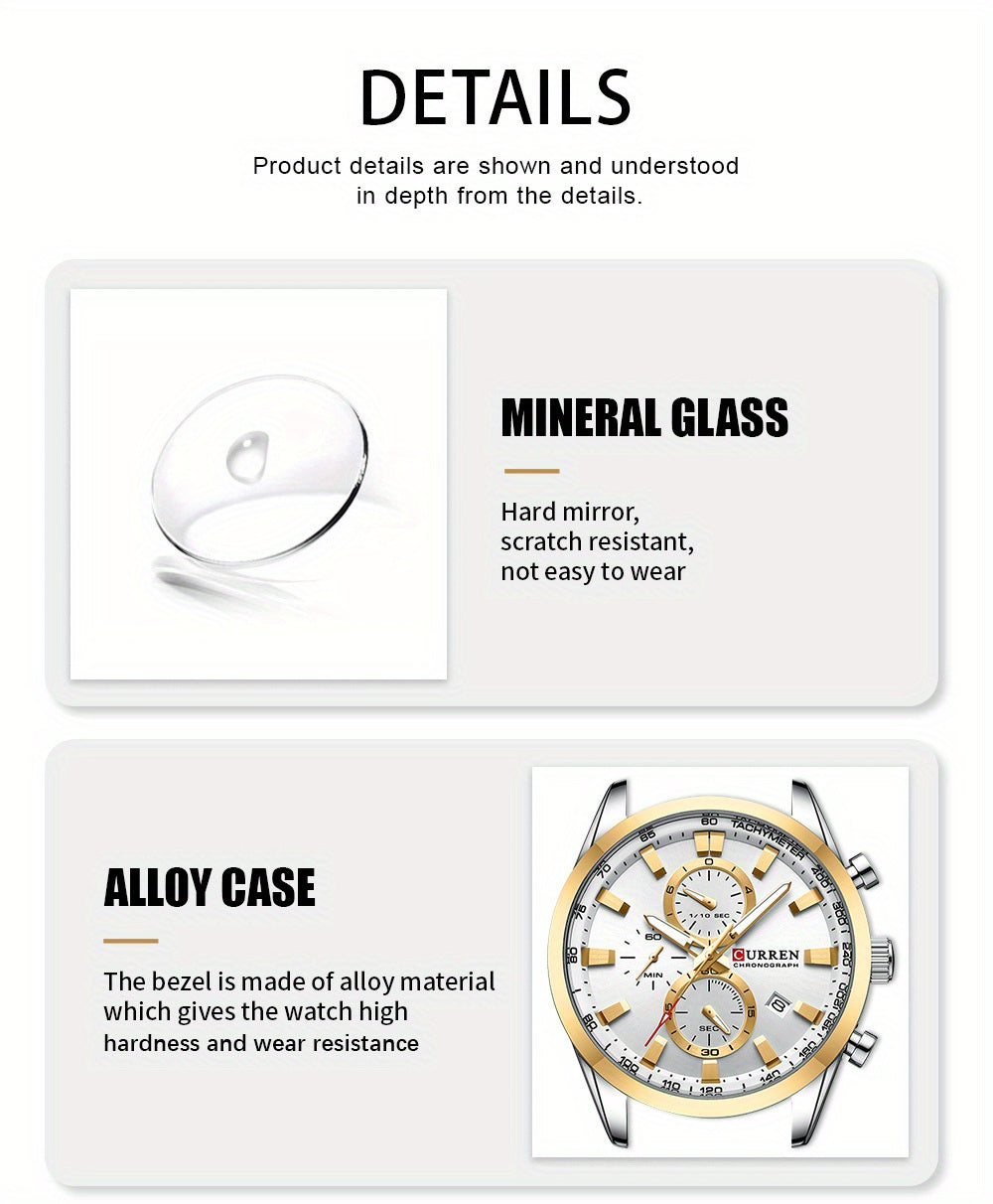 CURREN Men'S Business with Stainless Steel Strap