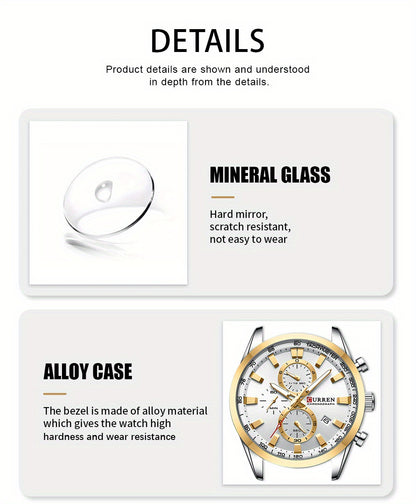 CURREN Men'S Business with Stainless Steel Strap