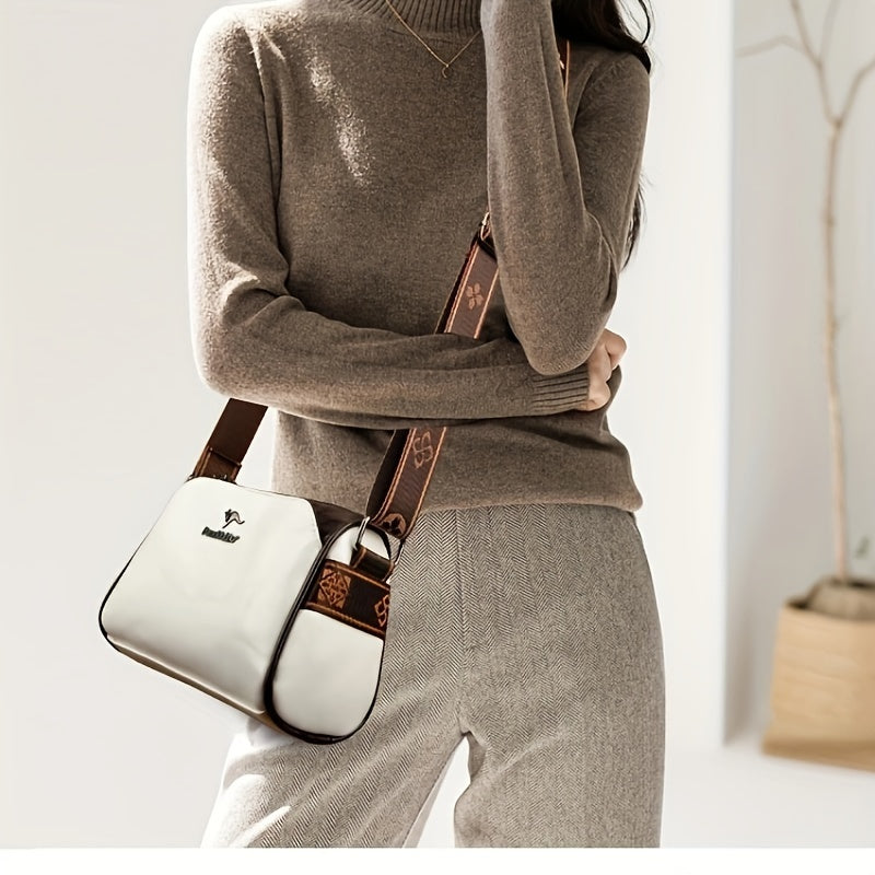 Solid Color Crossbody Shoulder Bag