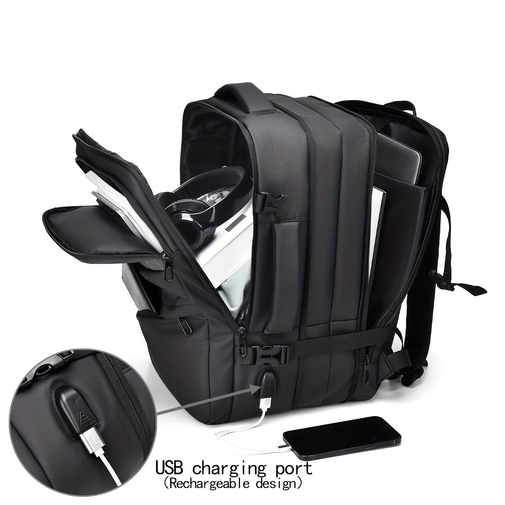 Expandable Travel Backpack with USB Charging Port