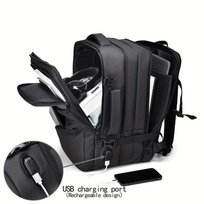Expandable Travel Backpack with USB Charging Port