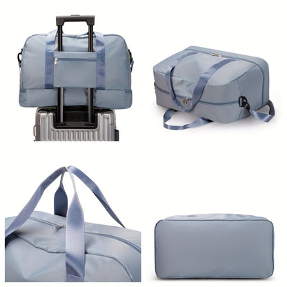 Durable Large Capacity Nylon Travel Bag with Shoe Compartment