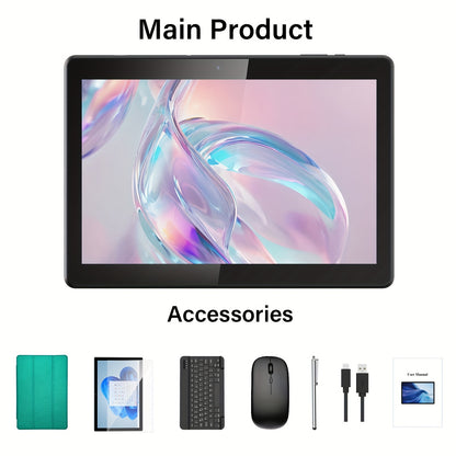 YOBANSE Android 15 Tablet 10.1" 26GB (6GB+20GB) + 128GB ROM, WiFi, Wireless