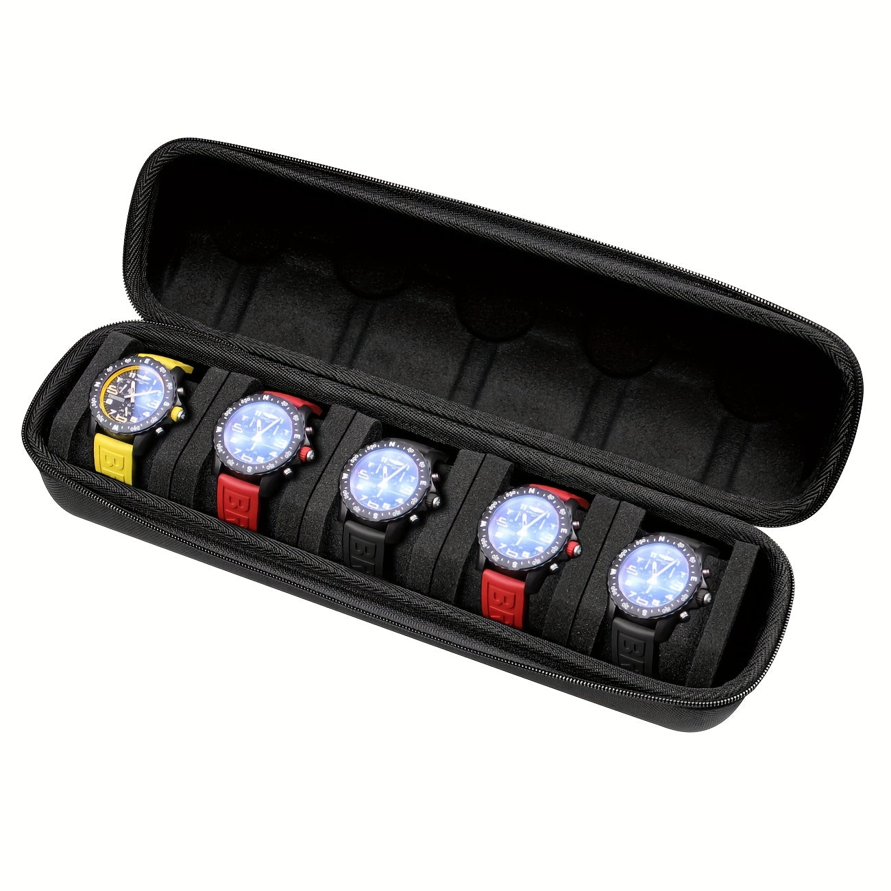 5 Slots Watch Travel Box Case, Watch Storage Organizer Box