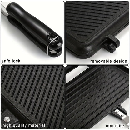 1pc Non-stick Double-sided Frying Pan Sandwich with Handle