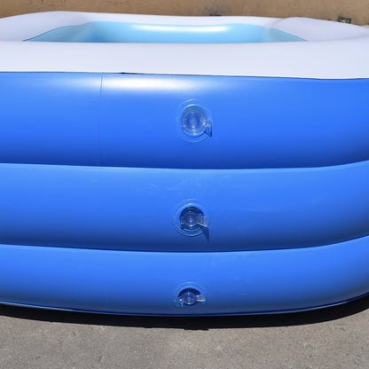 Heavy-Duty PVC Inflatable Rectangular Family Pool