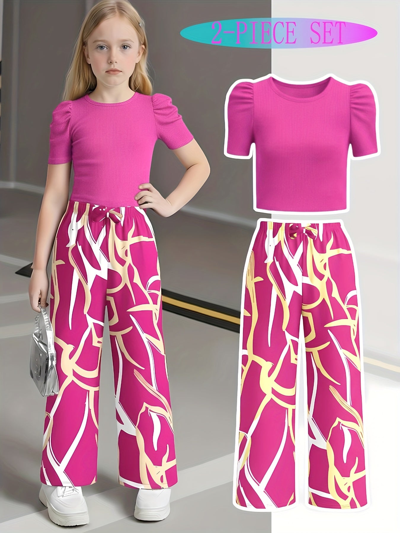 Girls' Casual Long Pants Set