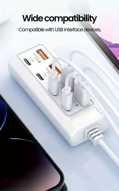 Fast Charging 25W 8-Port USB Adapter [4USB+4PD] Hub