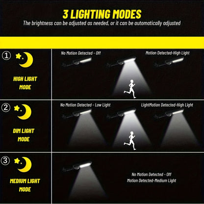 1/2/3/4pcs Outdoor Solar Street Lamp, Solar Rechargeable COB Wall Lamps with Motion Sensor